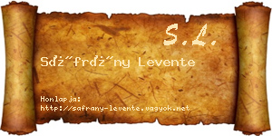 Sáfrány Levente névjegykártya