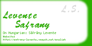 levente safrany business card